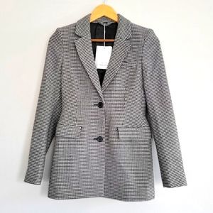 & Other Stories NWT Houndstooth Wool Hourglass Fitted Blazer Size 2